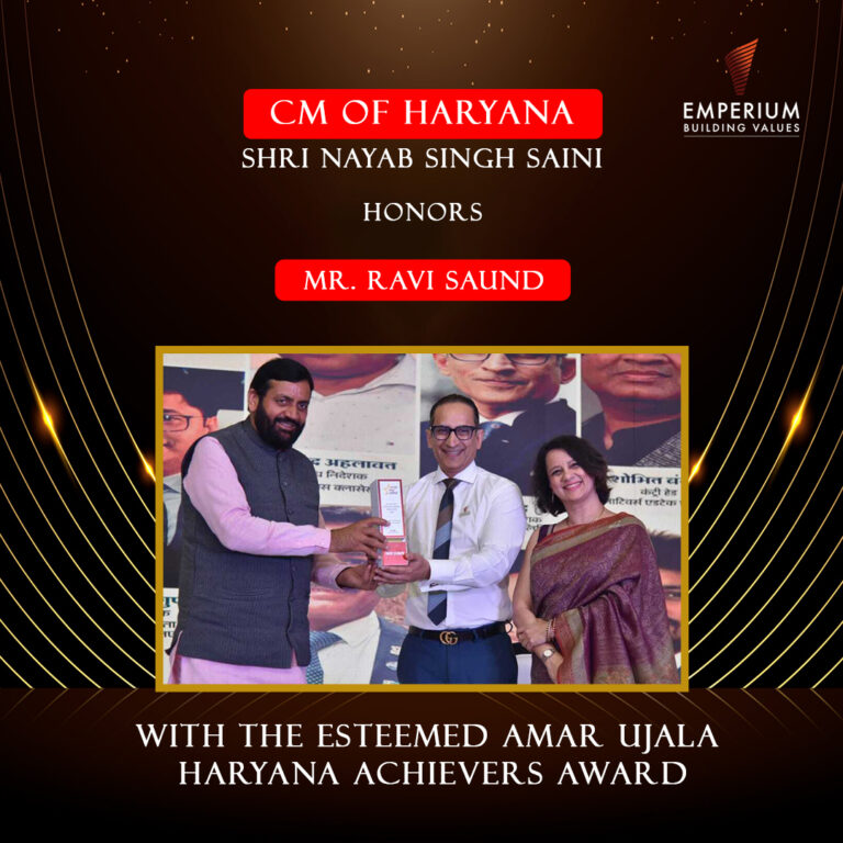 Haryana CM Saini honours Mr. Ravi Saund with Amar Ujala Haryana Achievers Award
